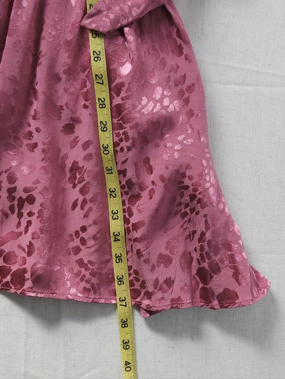 Anthropologie Pink Satin Jacquard Halter Mini Dress Tie Waist‎ Womens XS